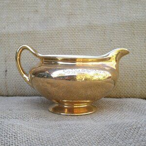 Vintage Eggshell Nautilus Homer Laughlin 22K Gold Creamer